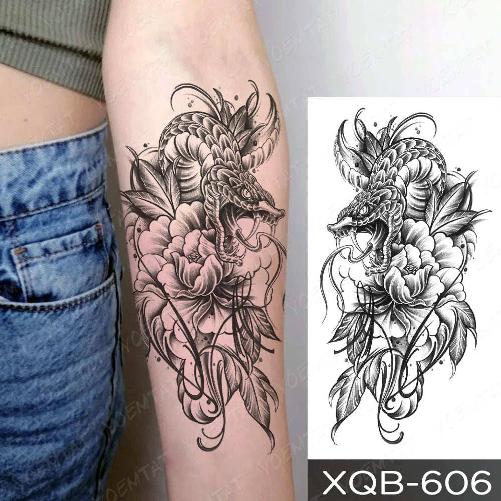 Waterproof Temporary Tattoo Sticker Butterfly Flower Totem Flash Tatto Y2k Style Body Art Arm Leg Waist Fake Tatoo Men Women