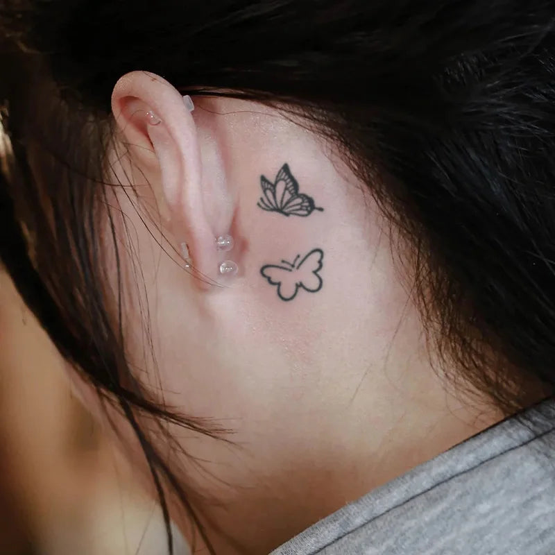 6Pcs Bow and Butterfly Waterproof Temporary Tattoo Stickers, Long-lasting Waterproof for One to Two Weeks, For Arm, Palm, Finger