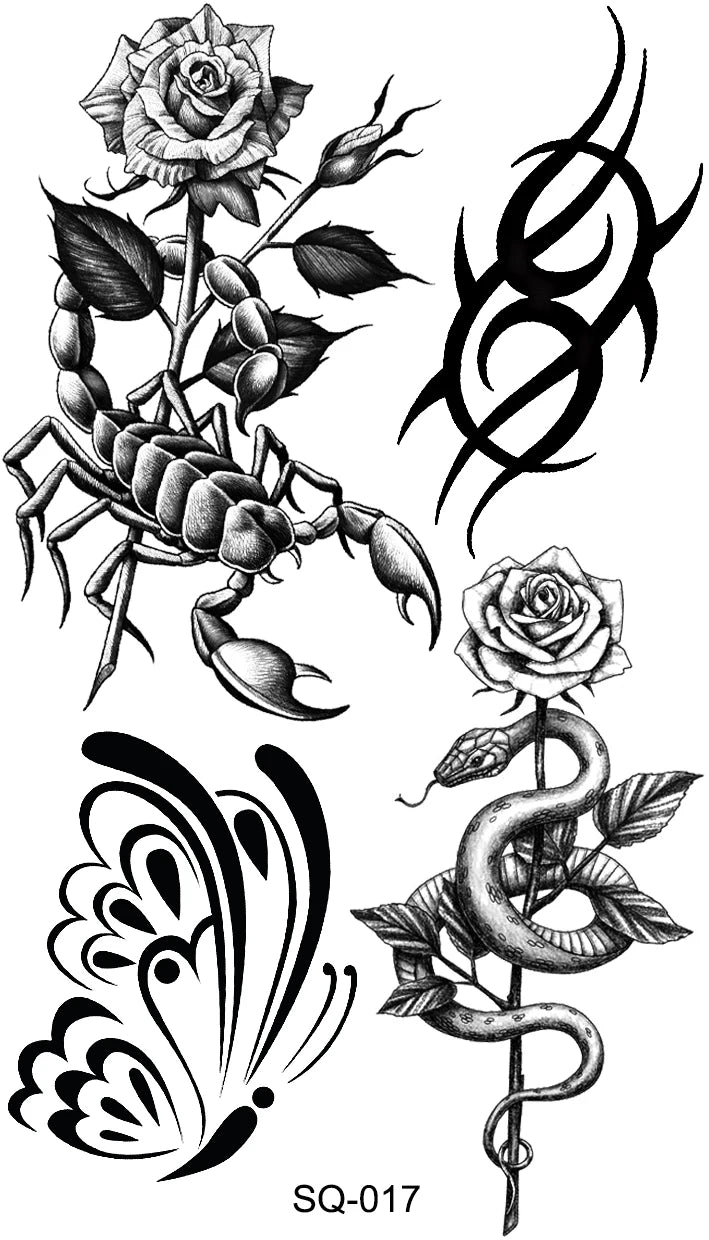 AQ-066 Women Sexy Finger Wrist Flash Fake Tattoo Liberty Small swallow Birds Flying Design Waterproof Temporary Tattoos Stickers