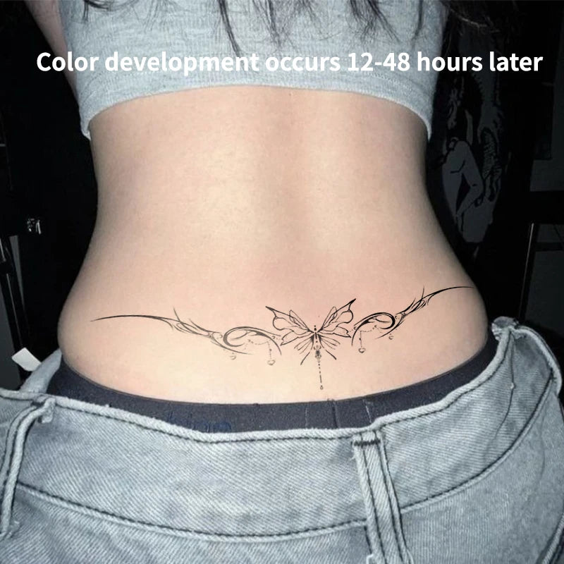 Sexy Butterfly Dragonfly Herbal Juice Tattoo Sticker Waterproof Lasting Fake Tatto Temporary Tattoos Fancy Toys Tatoo Hotwife