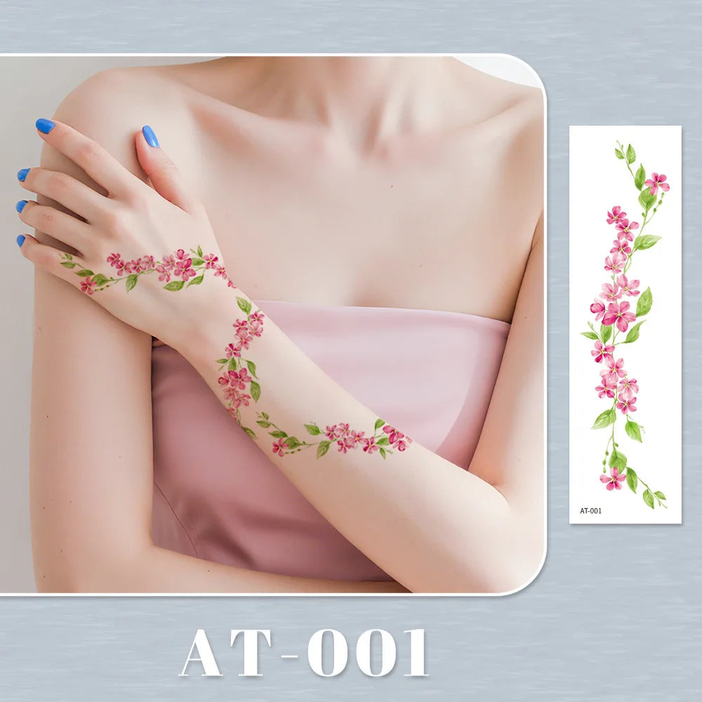 Waterproof Temporary Tattoo Sticker flower Wristband Wrist ankle should Tatto Flash Tatoo Fake Arm Hand Body Tatouage for Women