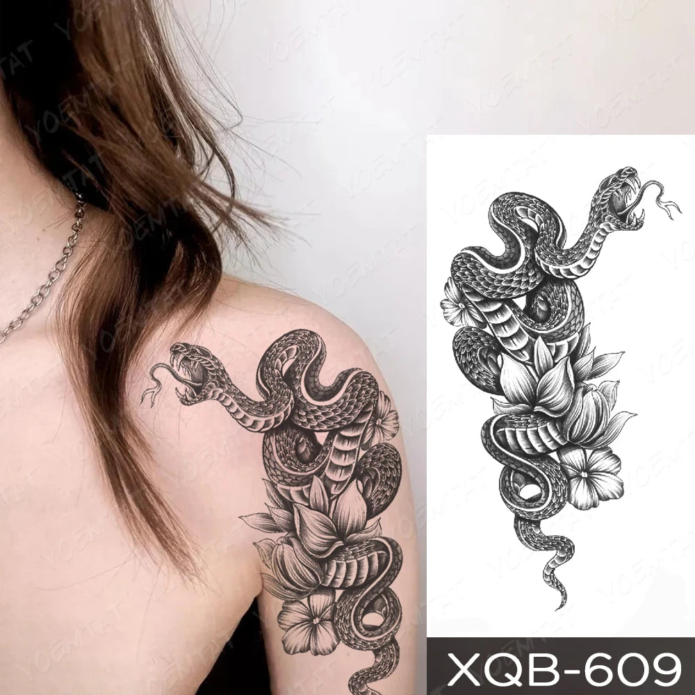 Waterproof Temporary Tattoo Sticker Butterfly Flower Totem Flash Tatto Y2k Style Body Art Arm Leg Waist Fake Tatoo Men Women