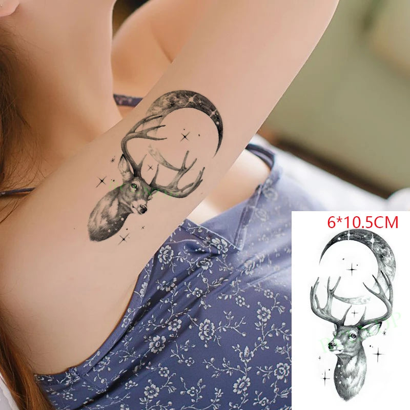 Waterproof Temporary Tattoo Sticker creative crawling black snake personality Flash Tatto Fake Tatoo For Girl Women Men