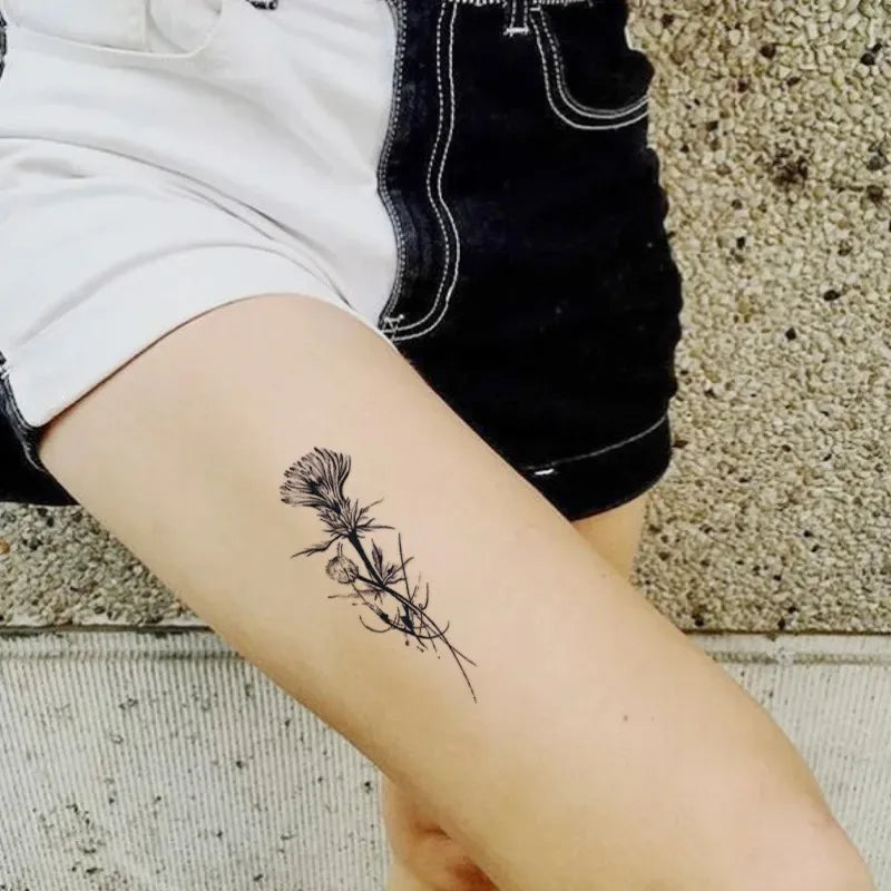 Herbal Juice Rose Flower Temporary Tattoos for Women Arm Sexy Punk Waterproof Tattoo Stickers Art Lasting Floral Fake Tattoo