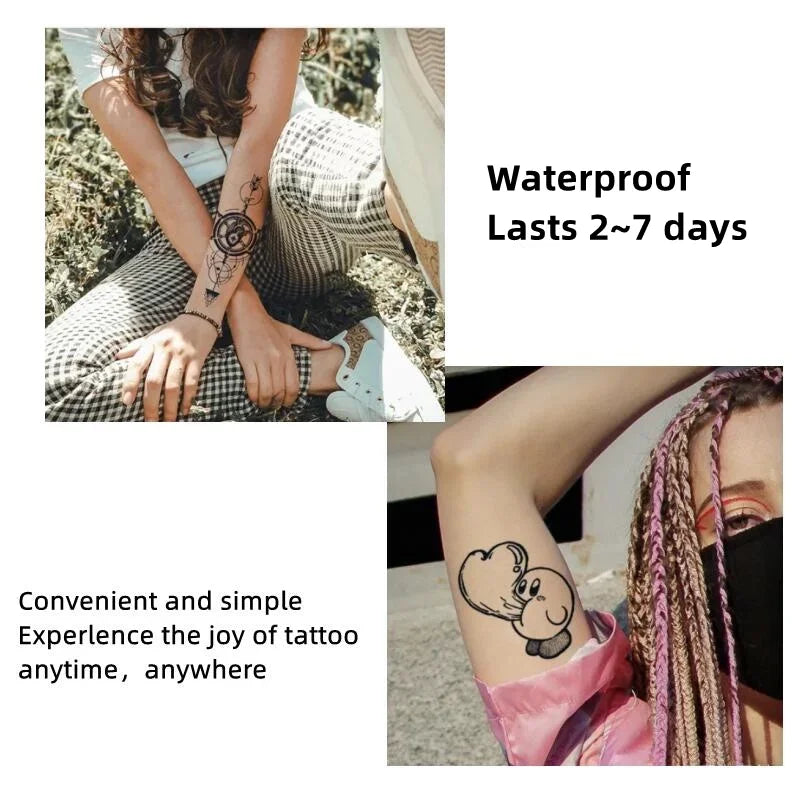 1 Sheet Peach Blossom Flower Tattoo Sticker Waterproof Lasting Temporary Tattoo