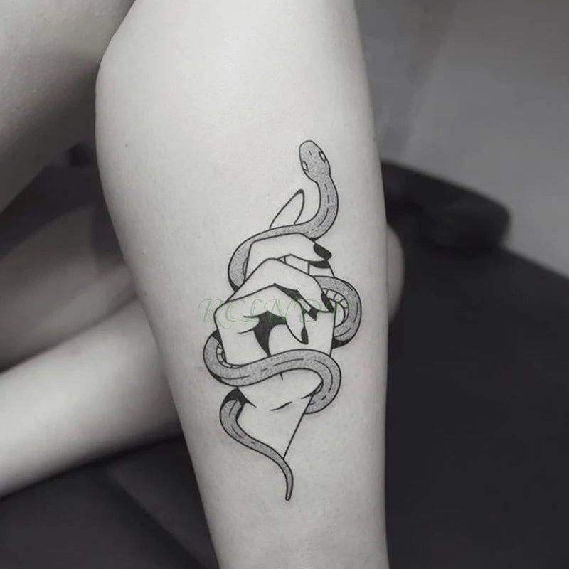 Waterproof Temporary Tattoo Sticker creative crawling black snake personality Flash Tatto Fake Tatoo For Girl Women Men