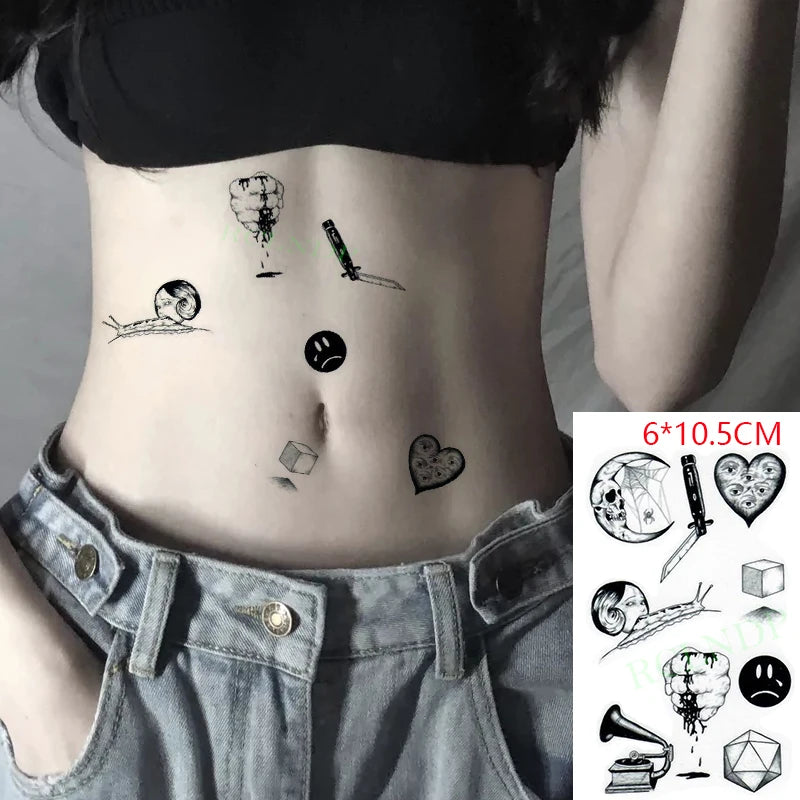 Waterproof Temporary Tattoo Sticker creative crawling black snake personality Flash Tatto Fake Tatoo For Girl Women Men