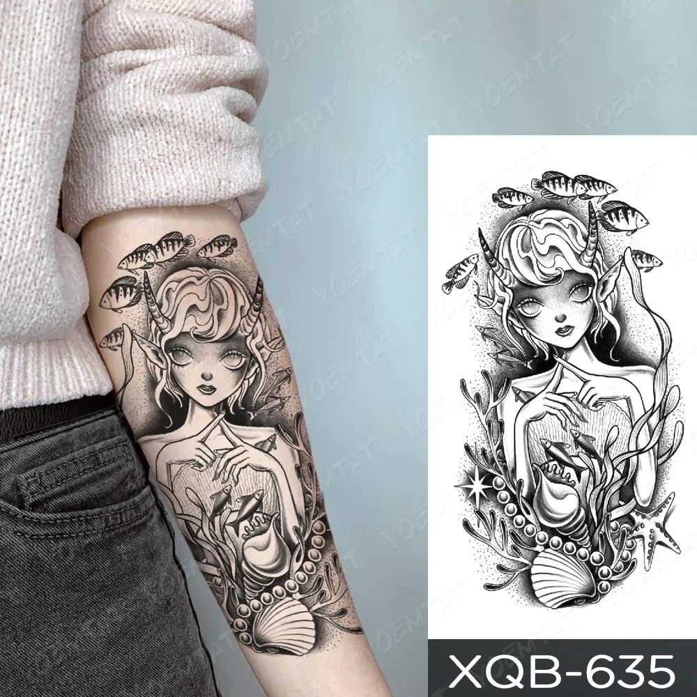 Waterproof Temporary Tattoo Sticker Butterfly Flower Totem Flash Tatto Y2k Style Body Art Arm Leg Waist Fake Tatoo Men Women