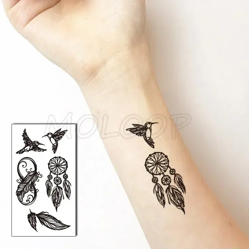 Waterproof Temporary Tattoo Sticker bird animal pattern small Tatoo Stickers Flash Fake Tattoos for girl Men Women kid