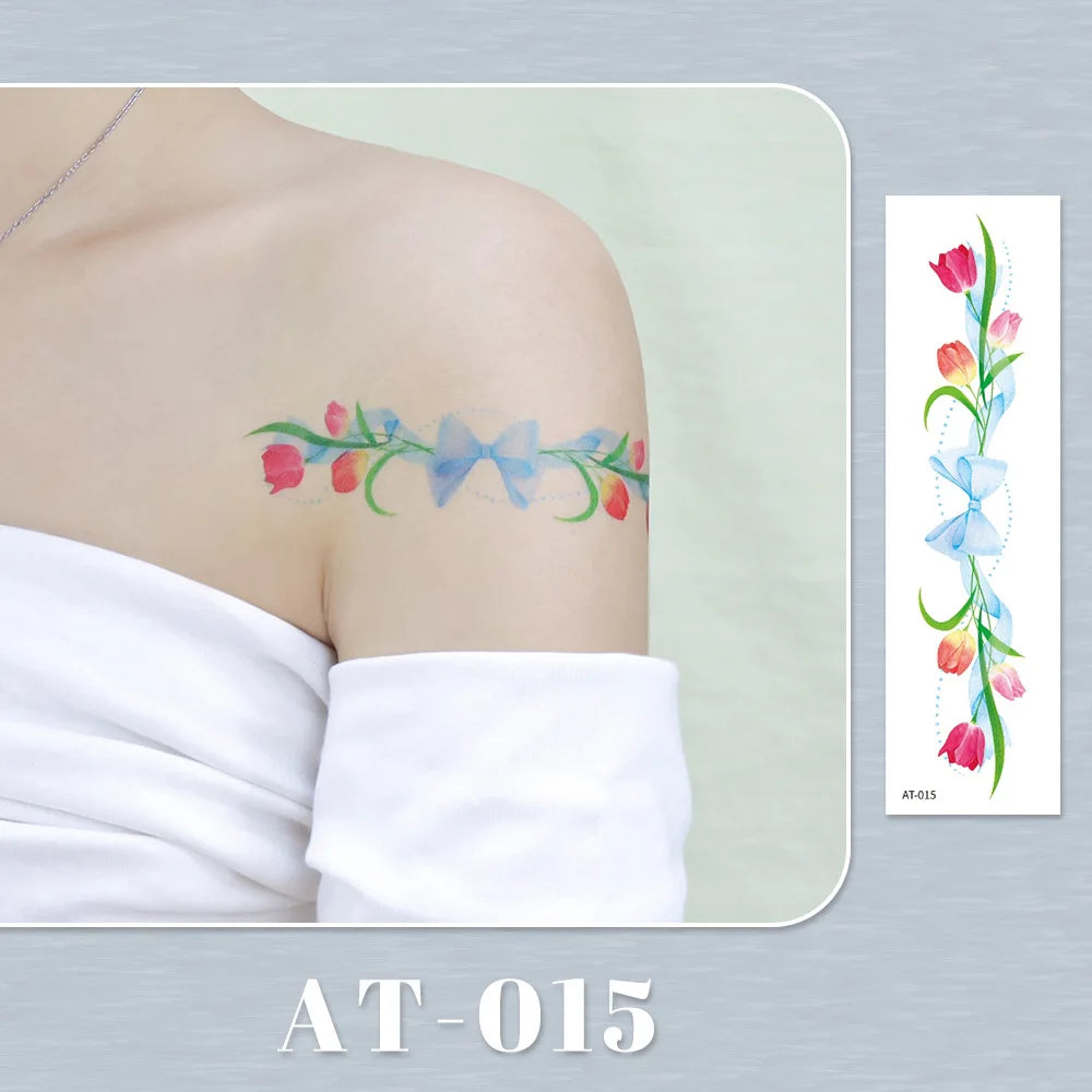 Waterproof Temporary Tattoo Sticker flower Wristband Wrist ankle should Tatto Flash Tatoo Fake Arm Hand Body Tatouage for Women