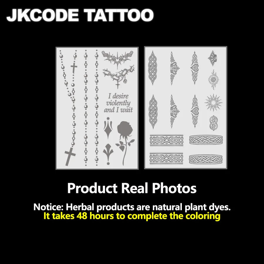 2-Piece Semi-Permanent Tattoo Set |   Geometric Flower Ring Tattoo Stickers, Mini Tattoos, Finger Tattoos |   Waterproof Tattoos for Men, Realistic Tattoos, Tattoos for Women's Hands, Magic Tattoos, Lasts 1-2 Weeks, Perfect G