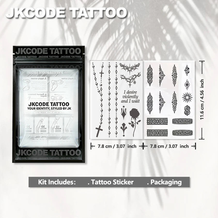 2-Piece Semi-Permanent Tattoo Set |   Geometric Flower Ring Tattoo Stickers, Mini Tattoos, Finger Tattoos |   Waterproof Tattoos for Men, Realistic Tattoos, Tattoos for Women's Hands, Magic Tattoos, Lasts 1-2 Weeks, Perfect G