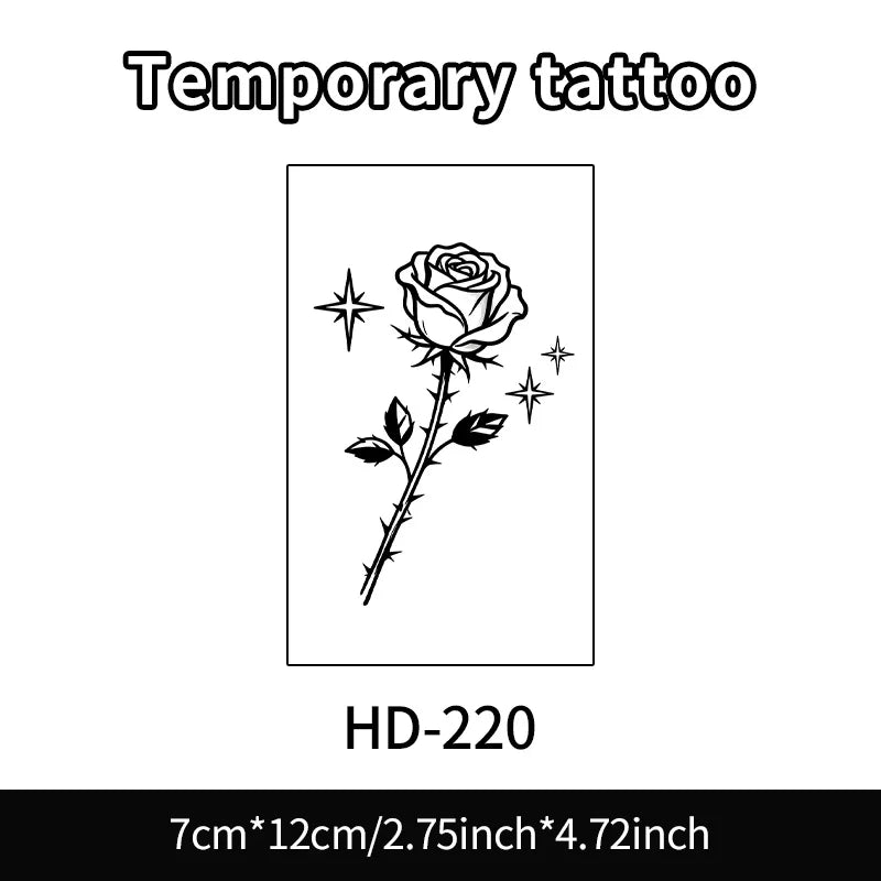 Rose Herbal Temporary Tattoo Stickers, Long-lasting Waterproof for One to Two Weeks, Fake Tattoo for Women, Arm, Neck, Leg
