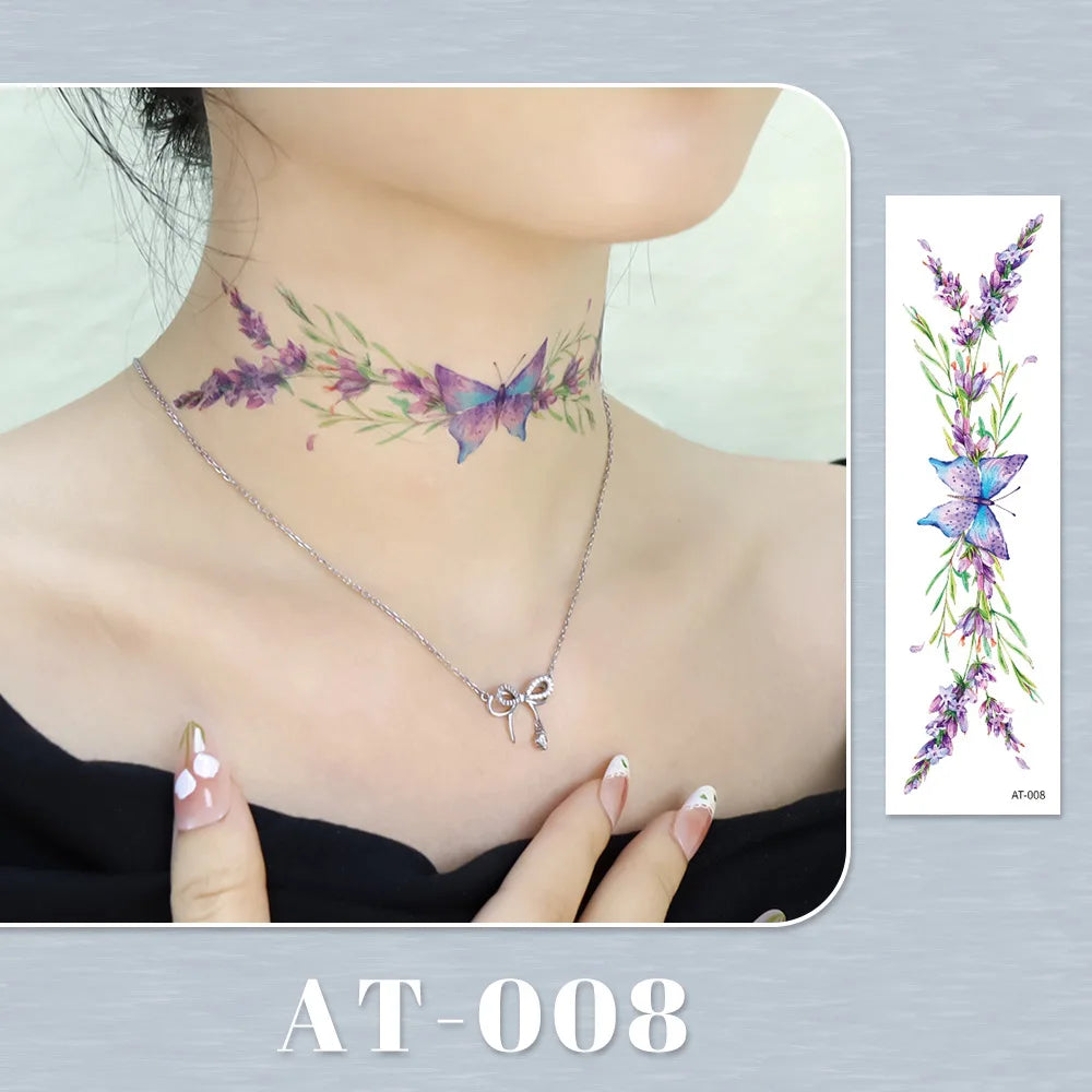 Waterproof Temporary Tattoo Sticker flower Wristband Wrist ankle should Tatto Flash Tatoo Fake Arm Hand Body Tatouage for Women