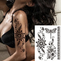 sexy tattoo for women thigh tattoo body art black henna lace tattoo sticker girls leg arm sleeve tatoo stockings waterproof