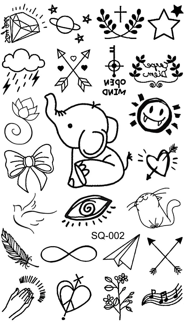 AQ-066 Women Sexy Finger Wrist Flash Fake Tattoo Liberty Small swallow Birds Flying Design Waterproof Temporary Tattoos Stickers