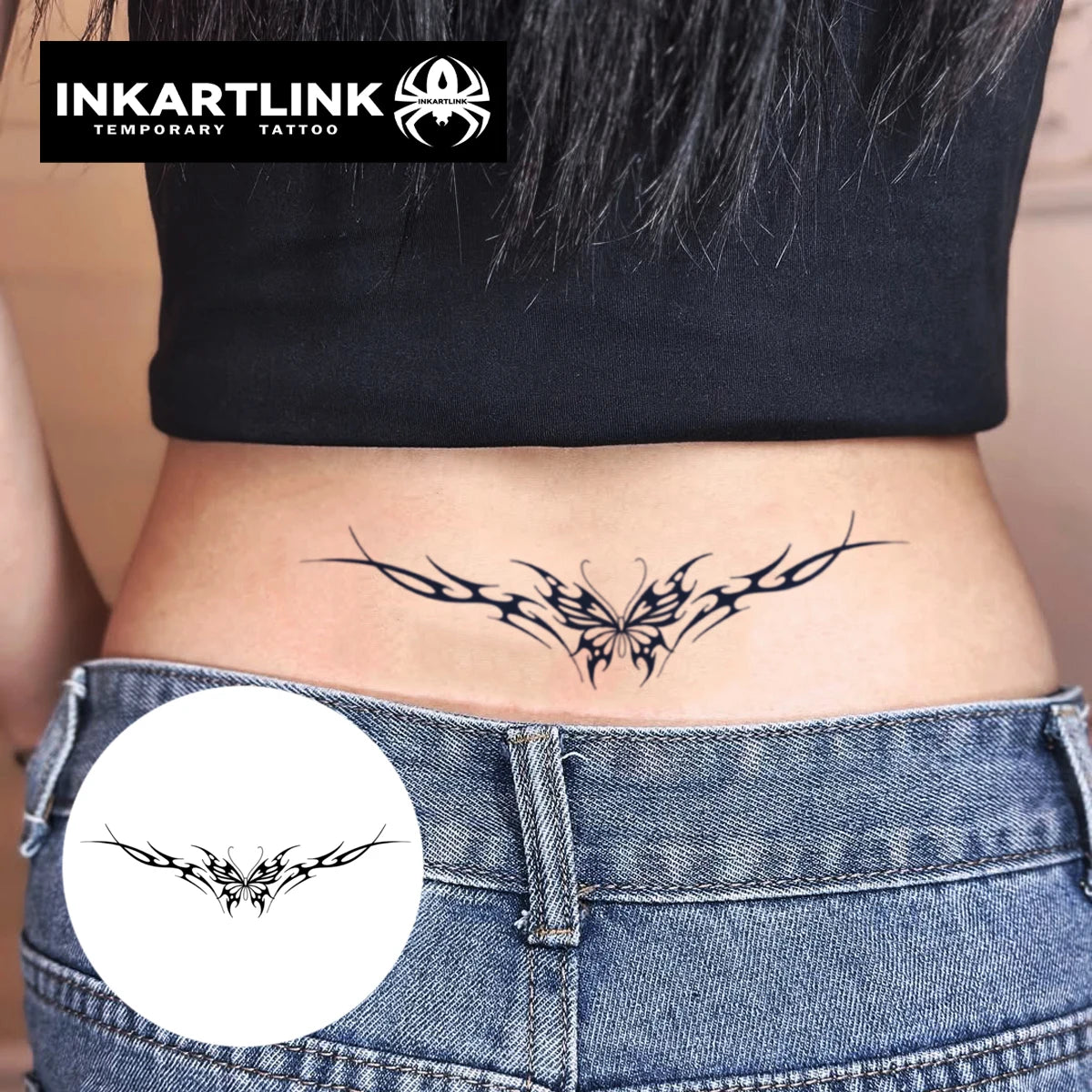 Butterfly Wings Temporary Tattoo,Lasts To 15 Days New Technology Magic Waterproof Semi Permanent Sticker,For Women's Party.