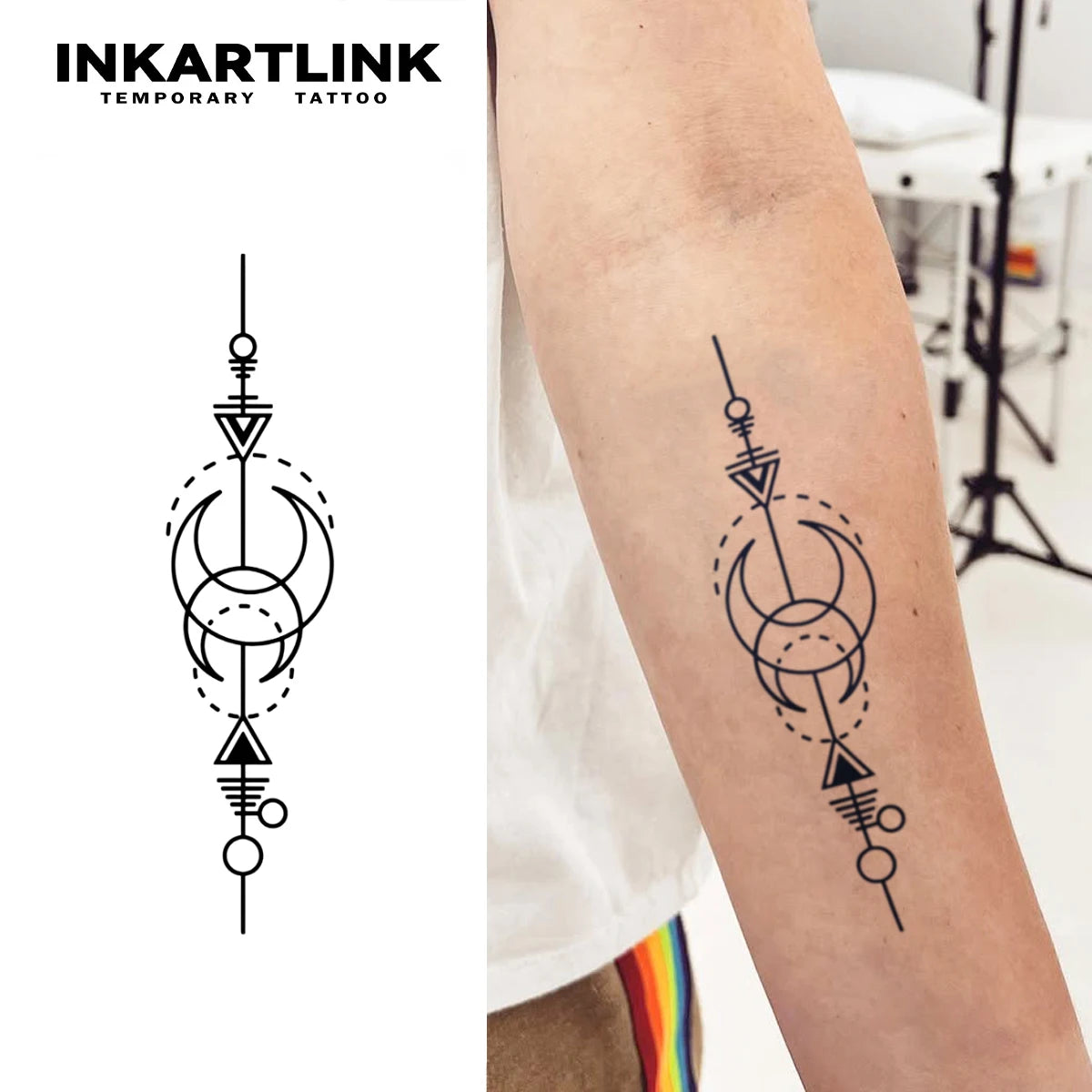 Moon Temporary Tattoo,Lasts To 15 Days New Technology Magic Waterproof Semi Permanent Sticker.