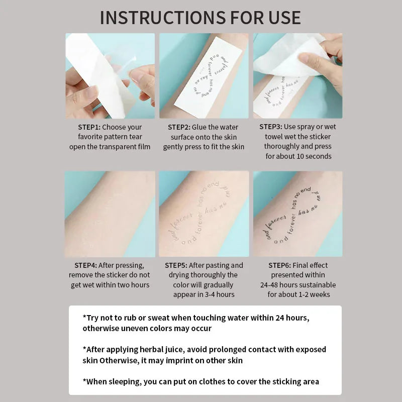 Rose Herbal Temporary Tattoo Stickers, Long-lasting Waterproof for One to Two Weeks, Fake Tattoo for Women, Arm, Neck, Leg