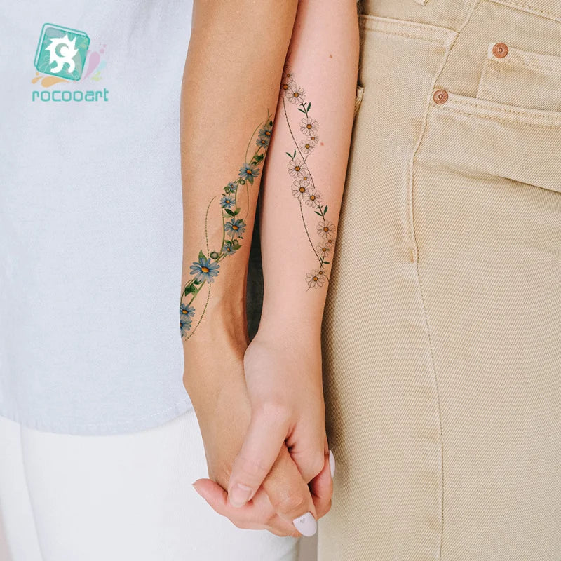 Waterproof Temporary Tattoo Sticker flower Wristband Wrist ankle should Tatto Flash Tatoo Fake Arm Hand Body Tatouage for Women