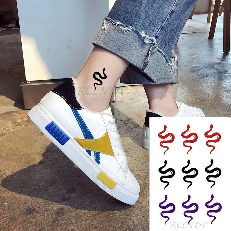Waterproof Temporary Tattoo Sticker creative crawling black snake personality Flash Tatto Fake Tatoo For Girl Women Men