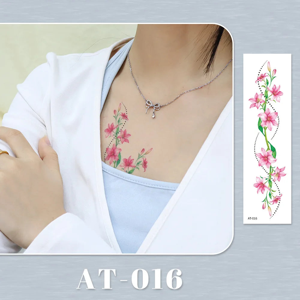 Waterproof Temporary Tattoo Sticker flower Wristband Wrist ankle should Tatto Flash Tatoo Fake Arm Hand Body Tatouage for Women