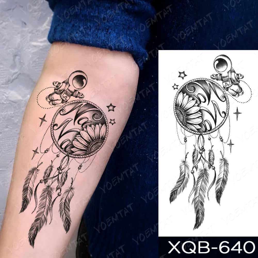 Waterproof Temporary Tattoo Sticker Butterfly Flower Totem Flash Tatto Y2k Style Body Art Arm Leg Waist Fake Tatoo Men Women
